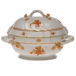 Chinese Bouquet Rust 2 Quart Tureen with Branch Handles 9.5\ Height
2 Quarts