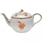 Chinese Bouquet Rust Tea Pot with Rose 5.5\ Height
36 Ounces


