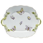 Royal Garden Square Cake Plate with Handles 9 1/2\ 9.5\ Square