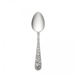 Repousse Sterling Tablespoon A spoon that can be used for eating hearty stews and cold or hot cereals.

Sure to become the conversation piece at any dining occasion, this ornate pattern is embellished with an abundance of floral motifs along the entire stem and handle. Named after the art of repoussé - the process of embossing metal from the back by hammering - this luxurious design was first crafted in 1828 and continues to endure as a popular collectible. It adds a distinctive touch to traditional and formal settings, or can lend a surprising pop of texture to a simple modern table. Polish your sterling silver once or twice a year, whether or not it has been used regularly. 

Hand wash and dry immediately with a chamois or soft cotton cloth to avoid spotting. 