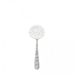 Repousse Sterling Tomato Server, Flat Handle A tool that is ideal for serving whole or sliced tomatoes or tomato wedges.

Sure to become the conversation piece at any dining occasion, this ornate pattern is embellished with an abundance of floral motifs along the entire stem and handle. Named after the art of repoussé - the process of embossing metal from the back by hammering - this luxurious design was first crafted in 1828 and continues to endure as a popular collectible. It adds a distinctive touch to traditional and formal settings, or can lend a surprising pop of texture to a simple modern table. 

Polish your sterling silver once or twice a year, whether or not it has been used regularly. Hand wash and dry immediately with a chamois or soft cotton cloth to avoid spotting. 