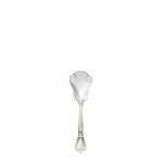 Chantilly Sterling Sugar Spoon Essential for adding sweeteners to coffee and tea.

Finely crafted with the graceful elegance associated with 18th Century France, this stately pattern was first introduced in 1895. The intricate design is embellished with a cascade of deeply carved borders showcasing a slender raised central panel along the handle and a more substantial open panel that can be monogrammed near the tip, which is crowned with a delicate fleur de lis. A stunning addition to traditional and formal interiors, this regal pattern will turn every meal into an event.

Polish your sterling silver once or twice a year, whether or not it has been used regularly. Hand wash and dry immediately with a chamois or soft cotton cloth to avoid spotting.
