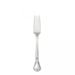 Chantilly Sterling Place Fork Finely crafted with the graceful elegance associated with 18th Century France, this stately pattern was first introduced in 1895. The intricate design is embellished with a cascade of deeply carved borders showcasing a slender raised central panel along the handle and a more substantial open panel that can be monogrammed near the tip, which is crowned with a delicate fleur de lis. A stunning addition to traditional and formal interiors, this regal pattern will turn every meal into an event.

Polish your sterling silver once or twice a year, whether or not it has been used regularly. Hand wash and dry immediately with a chamois or soft cotton cloth to avoid spotting.
