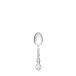 Strasbourg Sterling Place Spoon Perfect eating utensil for cereal, dessert, coffee, ice cream and fruits.

Flowing scrollwork follows the gently curved handles of this magnificent pattern inspired by the rococo style of design favoring shell-like curves prevailing in 18th Century France. Named for the French hamlet near the border of Germany, this intricate pattern displays rococo exuberance with hints of lively German Baroque opulence. The finely carved details along the edge highlight a smooth central panel, and culminate in a subtle shell near the tip. This design, introduced in 1897, will enliven traditional table settings for everyday meals and when entertaining.

Polish your sterling silver once or twice a year, whether or not it has been used regularly. Hand wash and dry immediately with a chamois or soft cotton cloth to avoid spotting.
