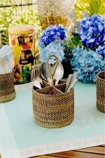 4 Section Woven Flatware Caddy