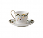 Star Fluted Christmas High Handle Cup and Saucer