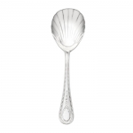 Hester Bateman Sterling Sugar Spoon Inspired by the work of renowned silversmith Hester Bateman (1709-1794) and introduced in 1995, this versatile pattern from Wallace\'s prestigious English Sterling Collection is finely crafted of heavier weight sterling silver in the larger Continental size. The delicate beaded border surrounds a central panel embellished with an intricate teardrop underscored by three fleur de lis, lending graceful elegance to traditional and contemporary table settings alike and every dining occasion from family meals to festive affairs.

Polish your sterling silver once or twice a year, whether or not it has been used regularly. Hand wash and dry immediately with a chamois or soft cotton cloth to avoid spotting.