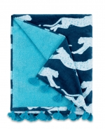 Leaping Leopard Navy Beach Towel