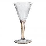 Maharani Red Wine Glass First produced in 1897 and later commissioned by the Maharaja of Navancore for his wife, the Maharani. Produced in its original version, Maharani is copper-wheel engraved, gilded and burnished by hand in 24-karat gold.