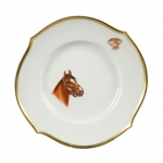 Bluegrass Bread & Butter Plate 7.5\ diameter

White with 24K gold edge and hand-painted equine pattern