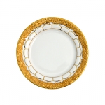 Golden Baroque Dinner Plate This pattern is distinguished by its striking grapevine relief which graces the rims of the flat service pieces, as well as the pedestals of the cups, bowls, teapot and coffeepots.  

Please call store for delivery timing. 
