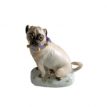 Pug with Bells Hand painted in Meissen, Germany