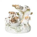 Dogs with Cat Figurine Hand painted in Dresden