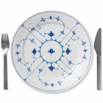 Blue Fluted Plain Dinner Plate