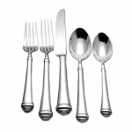 Allora Stainless Five Piece Place Setting Highlighting its generously proportioned hollow-handle, the Allora fine stainless flatware pattern is reminiscent of antique flatware. The handles, inspired by traditional Danish design have a bright mirror finish. 

