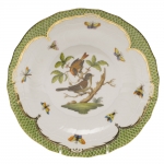 Rothschild Bird Green Border Dessert Plate, Motif #4 