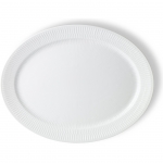White Fluted Oval Platter 12 1/2\ 12.5\ Length