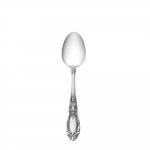 King Richard Sterling Place Spoon Named for the Richard the Lion Hearted, this pattern was inspired by the rich architectural decoration of old English mansions. Introduced in 1932, the design appears to be deeply carved so the details stand out clearly, offsetting the central ornamental shield mimicking those carried by knights during the crusades and the pointed oval top and neck framed in curling leaves. The confident styling will elevate every meal into a festive dining experience, and enhance traditional and formal settings. 

Polish your sterling silver once or twice a year, whether or not it has been used regularly. Hand wash and dry immediately with a chamois or soft cotton cloth to avoid spotting.
