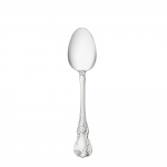 Old Master Sterling Tablespoon This graceful pattern designed by master silversmith Horold E. Nock is styled in the Old Victorian tradition, with refined lines and a restrained decoration popular in the early Victorian era. Introduced in 1942, it features a distinctive violin-shaped handle, a crown of curling leaves, a center rosette with tapering tendrils, and scrolls and flutes along the handle. The classic design is exceptionally versatile, suiting many styles of decor and any dining occasion from family meals to holiday celebrations. 

Polish your sterling silver once or twice a year, whether or not it has been used regularly. Hand wash and dry immediately with a chamois or soft cotton cloth to avoid spotting.
