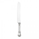 Old Master Sterling Cake Knife This graceful pattern designed by master silversmith Horold E. Nock is styled in the Old Victorian tradition, with refined lines and a restrained decoration popular in the early Victorian era. Introduced in 1942, it features a distinctive violin-shaped handle, a crown of curling leaves, a center rosette with tapering tendrils, and scrolls and flutes along the handle. The classic design is exceptionally versatile, suiting many styles of decor and any dining occasion from family meals to holiday celebrations. 

Polish your sterling silver once or twice a year, whether or not it has been used regularly. Hand wash and dry immediately with a chamois or soft cotton cloth to avoid spotting.
