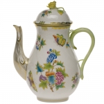 Queen Victoria Green 60 Ounce Coffee Pot with Rose 10\ Height
60 Ounces