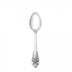 Grande Baroque Sterling Tablespoon Styled in the lavish Baroque manner, this highly collectible pattern is our best seller. Introduced in 1941, it captures classic symbols of the Renaissance in the exquisitely carved pillar and acanthus leaf curved as in nature. The sculptural, hand-wrought quality is evident in the playful open work and intricate, three-dimensional detail, which carries to the functional bowls and tines, and is apparent whether viewed in front, back, or profile. Perfect for traditional and formal settings.

Polish your sterling silver once or twice a year, whether or not it has been used regularly. Hand wash and dry immediately with a chamois or soft cotton cloth to avoid spotting.