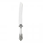 Grande Baroque Sterling Cake Knife, HH Styled in the lavish Baroque manner, this highly collectible pattern is our best seller. Introduced in 1941, it captures classic symbols of the Renaissance in the exquisitely carved pillar and acanthus leaf curved as in nature. The sculptural, hand-wrought quality is evident in the playful open work and intricate, three-dimensional detail, which carries to the functional bowls and tines, and is apparent whether viewed in front, back, or profile. Perfect for traditional and formal settings.

Polish your sterling silver once or twice a year, whether or not it has been used regularly. Hand wash and dry immediately with a chamois or soft cotton cloth to avoid spotting.