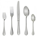 Albi Stainless Steel Five Piece Place Setting This five-piece silver plated Cluny flatware set has all the basics for one dinner including a dinner spoon, dinner fork, dinner knife, salad fork and coffee/tea spoon.