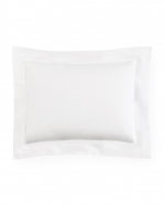 Grande Hotel White/White King Sham These linens are styled after those that grace the beds of some of the finest hotels in the world. So if you\'re wondering why you always sleep so well in a five-star hotel, this may be the answer. This ever-popular percale is embroidered with tailored double-rows of satin stitch in colors numerous enough to thrill a decorator. Plus, they\'re woven by our masters in Italy to last through many washings.

Fabrication:
Percale with double-row of satin stitch embroidery
Duvet Cover: U-Shape on top of bed
Shams: 4-sides
Flat Sheet and Pillowcases: Along cuff

Finishing:
Knife-edge hem on Duvet Covers
Classic-style flanges, approximate measurements:
Shams: 3-inches; Boudoir: 2-inches
Flat Sheet and Pillowcase cuffs: 4-inches

Hem:
Plain
