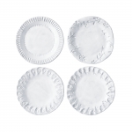 Incanto Set/4 White Assorted Canape Plates The collection of Incanto White Assorted Canape Plates which will create a unique setting on your table. Mix and match with other Incanto designs to create a layered and dynamic look. 

Dishwasher safe - We recommend using a non-citrus, non-abrasive detergent on the air dry cycle and not overloading the dishwasher. Hand washing is recommended for oversized items.

Microwave safe - The temperature of handmade, natural clay items may vary after microwave use. We recommend allowing items to cool before taking them out of the microwave or using an oven mitt.

Freezer safe - Items can withstand freezing temperatures, but please allow them to return to room temperature before putting them into the oven.