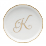 K Letter Coaster 4\ diameter
24 karat gold rim and monogram