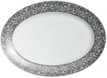 Salamanque Platinum Oval Platter 16 1/2\ 16.5\ Length




