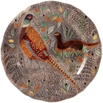 Rambouillet Pheasant Dinner Plate For more than 175 years, Gien has been renowned for its supreme faience artistry executed by the finest craftsmen at the Gien Faience Factory in the Loire Valley of France.

The Gien Faiencerie was founded in 1821 by Thomas Hulm (known as Hall). Hall converted a convent in the town of Gien along the Loire River into a factory to produce faïence dinnerware and art pieces in the English tradition.

Since then, the Gien Faiencerie has produced a wide variety of items, including services decorated with monograms and coats of arms of over 2,600 royal and great European families. Today, the factory produces contemporary dinnerware and giftware as well as art faience pieces.

Gien strives to work with both artists and designers to create classic and fashion-forward patterns and designs. Many recognized designers, such as Isabelle de Borchgrave, Valerie Roy, Andree Putnam, Paco Rabanne, and Patrick Jouin have created designs for Gien. 