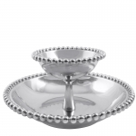 Pearled Tiered Chip and Dip Bowl 5.75\ Height x 10.75\ Diameter
Recycled Sandcast Aluminum
